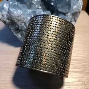 Bronze textured cuff bracelet power bold boho bohemian costume metal work wear